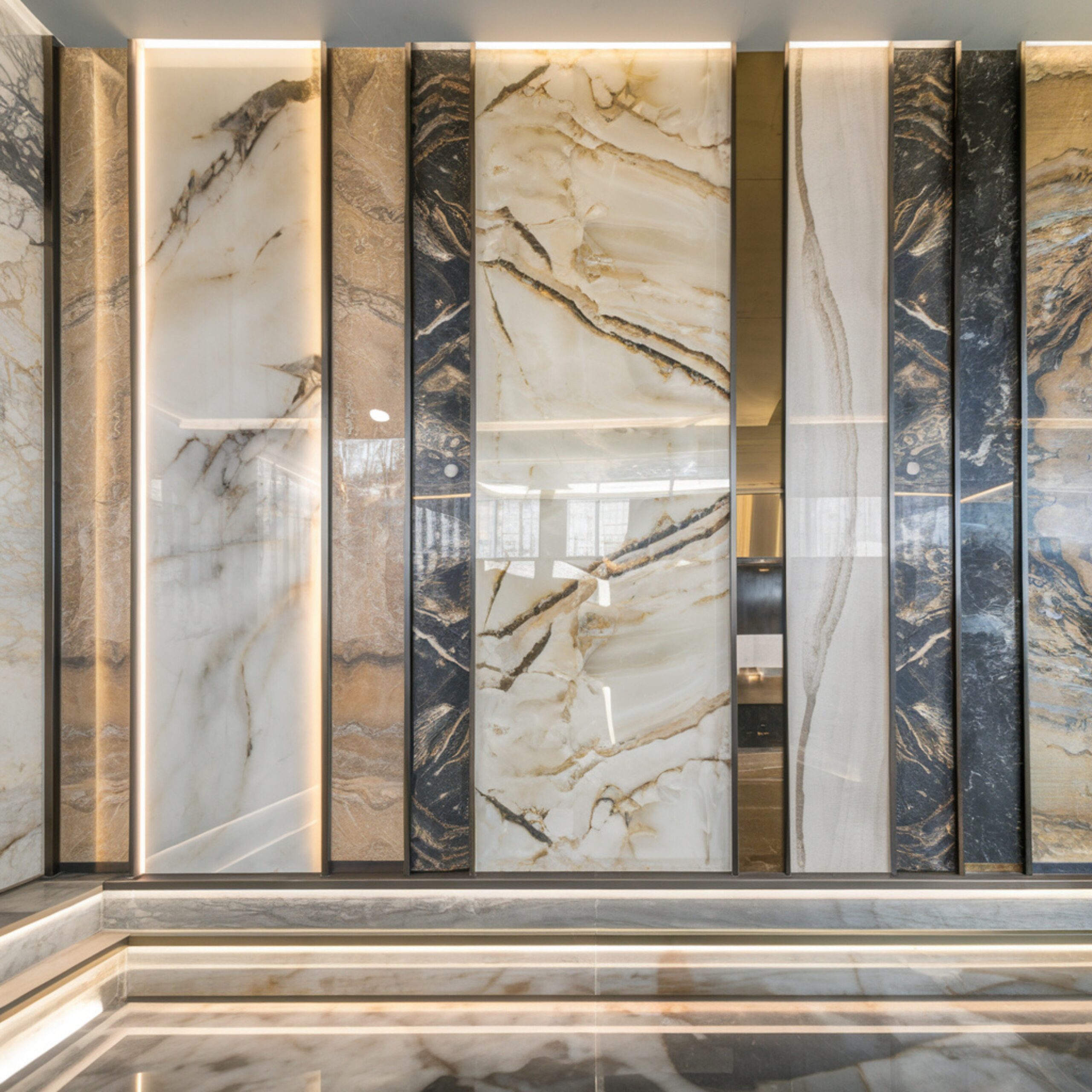 About 6 Natural Stones Direct from Quarry Owners, Manufacturers, and Exporters. Granite and marble slabs on display