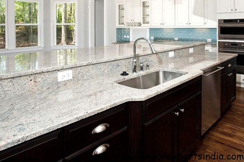 Kashmir White Granite 2 Natural Stones Direct from Quarry Owners, Manufacturers, and Exporters. Kashmir White Granite used in Kitchen